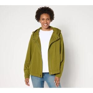 Peace Love World French Terry Zip Front Hooded Jacket Avocado XL A682851